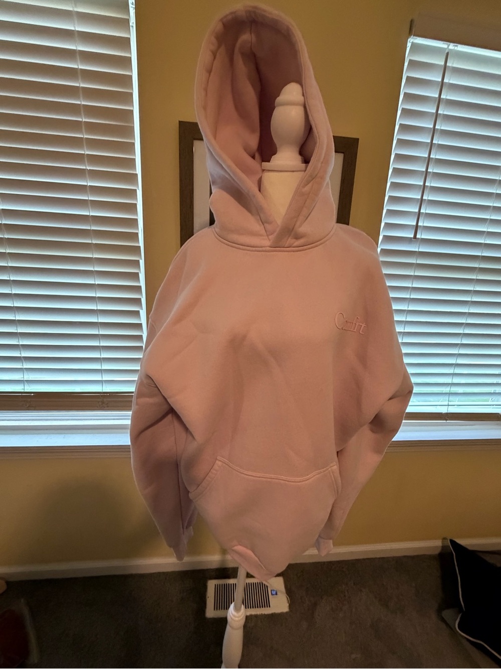 Comfrt Cozy Pink Women's Hoodie with Subtle Script Logo